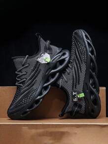 Men's Breathable Lightweight Mesh Hollow Openwork Sole Sneakers, New Style Summer Mesh Shoes, Soft & Comfy Mesh Shoes, Outdoor Sports Shoes, Asymmetrical Pattern, Plus Size ,Gym