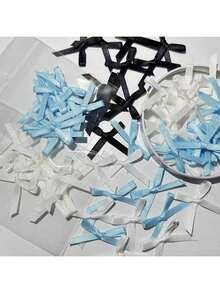 100 件芭蕾风格可爱迷你丝带蝴蝶结，甜美女孩 DIY 服装和发饰装饰材料