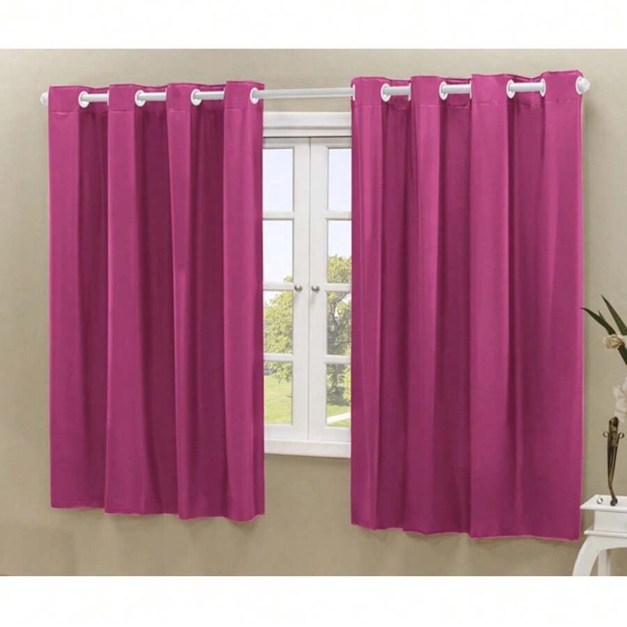 Blackout Curtain Blackout Light Blocking 2.20m X 1.30m Decoration Living Room Bedroom Kitchen Various Sizes - 玫紅色 - 查看 1