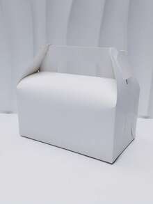 10 件/50 件 6.4 X 3.6 X 3.1 英寸 300gsm 纸板山墙糖果盒，纯白色牛皮纸黑色带手柄小糖果盒非常适合圣诞派对礼物、婚礼、生日、毕业派对装饰