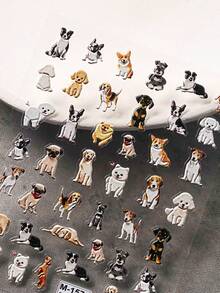 3D可愛小狗美甲貼紙，自粘式DIY美甲裝飾配件