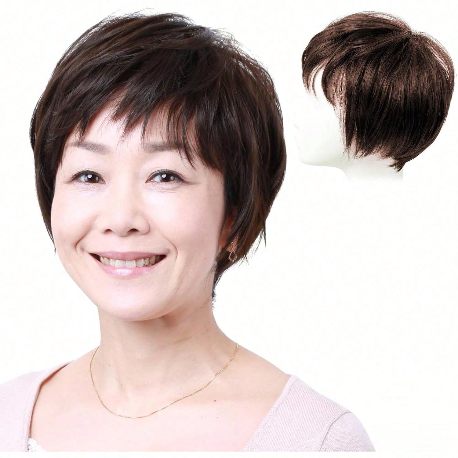 (私元気) 医療用 ウィッグ ショートナチュラルショート 抗菌 防臭 UVカット 私元気) 医療用 ウィッグ ショートナチュラルショート 抗菌 防臭 UVカット