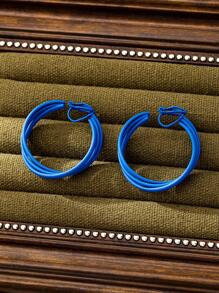 1 Par de Brincos de Pressão Elegantes e Minimalistas com Formato de C em Camadas Torcidas de Metal, Adequado para Uso Diário e Festas