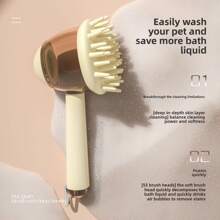 New Pet Bathing Brush, Dog Scrubbing Massage Shower Brush, Dispense Liquid, Cat Grooming Brush