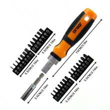 29pcs/Set Screwdriver Bit Set, Including Flat, Square, Hex, Star, Adjustable Multihead Drivers, Precision Repair Tools Kit For Phone, Laptop, Reliable Metal Construction - Portable Multifunctional Repair Tool Set