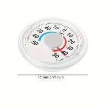 Thermomètre rond/carré haute précision à adhésif -50°C~50°C, thermomètre-hygromètre premium pour fenêtre, intérieur, extérieur, mur, serre, jardin, maison