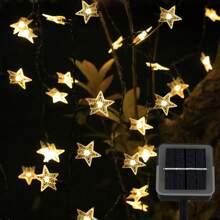 1 Set 100 LED Solar Powered Fairy Lights With 600mAh Rechargeable Battery, Metal & Plastic, Suitable For Wedding, Birthday, Anniversary, Graduation Ceremony Decoration, Mother's Day, Camping, Thanksgiving, Valentine's Day & Multi-Purpose Holiday Lighting