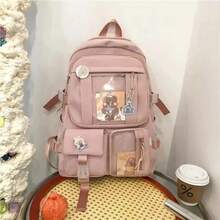 Women's Backpack Korean Large Capacity Waterproof Rugged Travel School Bag - Màu xanh lam - Xem 8