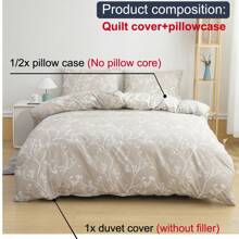3 pièces Ensemble de literie imprimé doux et respirant - Housse de couette + Taie d'oreiller, convient pour la chambre à coucher et la chambre d'amis (Housse de couette + Taie d'oreiller seulement, sans couette et insert de coussin), Toutes saisons