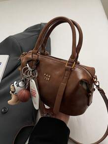 [Bolsa de Boliche Estilo Coreano] Bolsa de Boliche Estilo Coreano - Bolsa Vintage para Mulheres, Bolsa a Tiracolo Simples (Com e Sem Encantos)