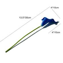 12/6/1 Blue Artificial Calla Lily 40cm Simulation Flower PU Fake Flower Calla Lily Artificial Bouquet, Suitable For Home Decoration, Indoor And Outdoor Decoration, Garden Decoration, Party Decoration, Bohemian Style Decoration, Holiday Party Decoration, Mother's Day Birthday Celebration, Daily Gift. - Blue - View 6