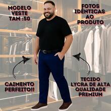 Kit 2 Plus Size Tailored Trousers With Elastane Special Sizes 50 52 54 56 Black And Beige - Nhiều màu - Xem 7
