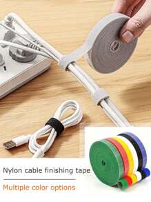 Premium 1pc Heavy-Duty Nylon Cable Organizer Strap With Durable Hook And Loop Fastener, 79/118 Inches Length For Versatile And Efficient Cable Management - Perfect For Home, Office, Travel, And Outdoor Use - Reusable Cord Wraps For Wires, Cables