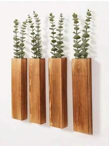 Wood Wall Planter Vase Wooden Hanging Planter For Dried Flowers And Artificial Greenery Plants Farmhouse Wall Hanging Decor Pocket Planter For Indoor Fake Plants Greenery Flowers Living Room Bedroom Kitchen Home Office Decoration Room Decor Bedroom Decor Home Decor Wall Decor