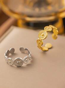 1 anello in acciaio inossidabile regolabile alla moda di stile hip-hop