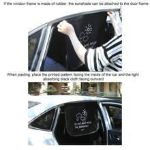 1pc Car Cartoon Cute Animal Plant Pattern Sunshade, Auto-Retractable Sun Shade Curtain, Heat Insulation Side Window Curtain