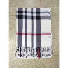 MilyModa Plain Fine Cashmere Scarf 150g With Fringes - Xadrez 150g Branco - View 1