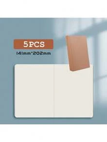 Caderno em branco A5, 10/5/3/2 peças (1 peça para tamanho único), papel cartão preto sólido e papel kraft marrom, 34 folhas (68 páginas), bloco de notas, caderno em branco para volta às aulas, presentes de Halloween, Natal e Ano Novo - Capa de couro de vaca - Ver 15