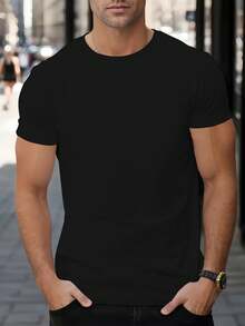 Luck One 13 Nueva Camiseta de Verano para Hombre con Estampado en la Espalda, Camiseta de Manga Corta, Top de Moda y , Camiseta de Base de Cuello Redondo para Primavera y Verano, Versátil y Transpirable, Adecuada para Vacaciones en la Playa - Negro - Ver 4