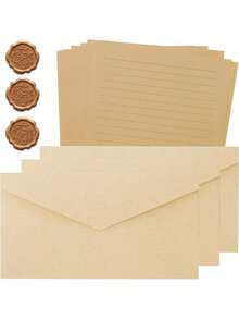 2个素色信封，复古多用途信封，办公信封，婚礼请柬，情书，贺卡，新年朋友礼物，文具，火漆印章 - 彩色 - 查看 7