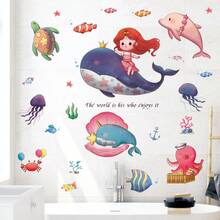Phim hoạt hình sinh vật dưới nước cá voi dán tường nhà phòng khách phòng ngủ phòng tắm nhà bếp dán tường tủ lạnh tủ phòng dán tường - Nhiều màu - Xem 7