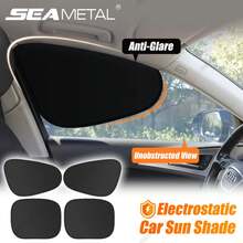 Visera solar electrostática SEAMETAL para ventana lateral de coche, cortinas de sombra de 4 capas, anti-reflejo, bloqueador UV, cubierta de protección solar automática - Delantero 2 piezas - Ver 1