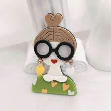 1pc Cute & 2D Flat Brooch Scarf Clip, Modern Minimalist & Vintage Style, Sweet Accessory Gift School Office Accessories Shirts Jacket Jewelry Christmas Halloween Clothes Pin Funny Teacher Gifts Costume Accessories Bag Charms