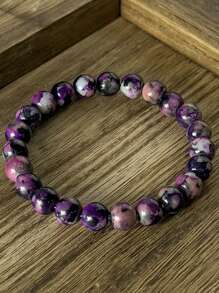 1pc Purple Peter Stone Relieves Anxiety And Releases Emotions. It Is Suitable For Daily Wear And Is Unisex