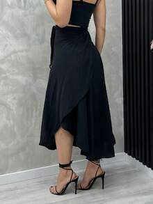 Pareo Envelope Skirt - 黑色的 - 查看 2