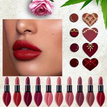 CmaaDu 1pcs Matte Lipstick, Lip Shape Design Lip Gloss, Long-Lasting, Easy To Apply, Waterproof, Sweat-Proof, Non-Stick, Suitable For Both Daily And Holiday Makeup, Perfect Gift