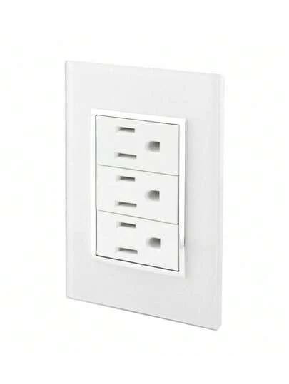 Placa con Tres Contactos Aterrizados con Tornillos para Instalación