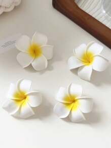 2 Stück Hawaiische Blumen Haarclips für Frauen, Plumeria Hibiskus Haarclips, künstliche Blumen Clips für Urlaub, Strand-Party, Boho-Stil Stoff Haarspangen Set, elegante einfarbige Blumen Haarspangen, Hibiskus Blumen Haraccessoires für Frauen, Haarklammern, Haarclips