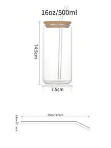 1 taza de café transparente con grabados de mariposas florales, tapa de bambú y pajita, taza portátil para bebidas y jugos para viajes al aire libre, apta para verano e invierno, regalo de cumpleaños, vacaciones y Navidad