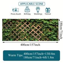 1pc Large Leaf Plaid Fabric Garage Door Cover - Elegant Green Leaf Design, No Power Needed, Suitable For Outdoor Parties, Photos And Celebrations, Decorative Garage Door Cover Fabric, Outdoor Decor