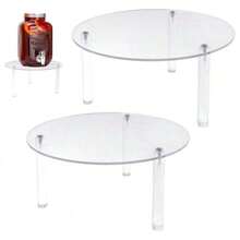 1/2/3pcs Acrylic Transparent Donut, Cookie, Cake Display Stand, Dessert Tray, Wedding Party Birthday Candy Exhibition, Beverage Bucket Holder - Clear - View 2