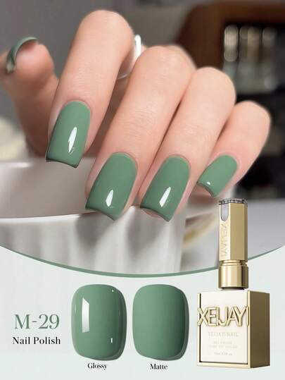 1Pc 15ML Green Nail Gel Polish, Semi Permanent Varnish Nail Glue Soak Off UV LED Nail Polish Manicure Nail Supplies Nail Art Design DIY Decoration For Home Salon Gift For Women Nails