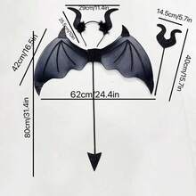 Halloween Bat Wing Three Pieces Role-Playing Party Stage Performance - Multicolor - View 6