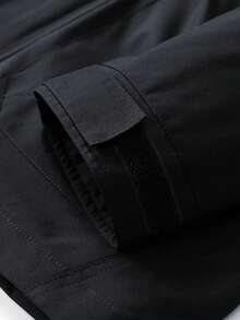 Men's Hooded Jacket With Multiple Pockets, Fashion Loose Fit Casual Windbreaker, Spring & Autumn - Black - View 7