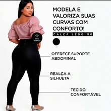 Women's Shaping Leggings With Eyelet Detail On The Back - 黑色 - 查看 3