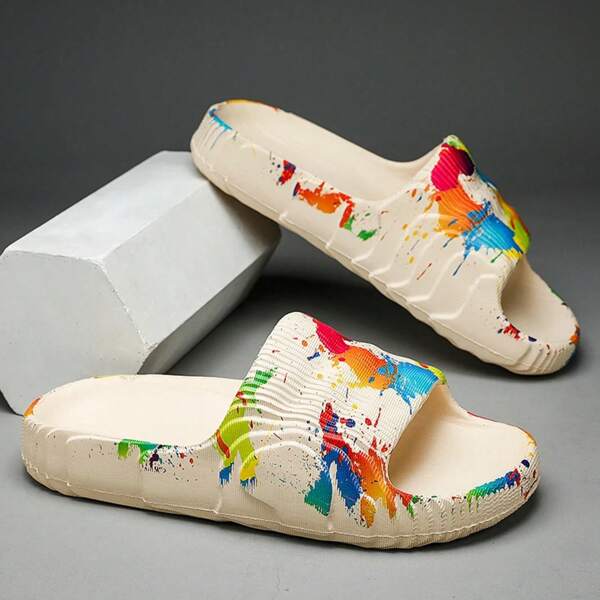 Sandales de plage coordonnées pour hommes et femmes, chaussures d'été, chaussons d'extérieur, sandales décontractées, luxe à la maison, mode