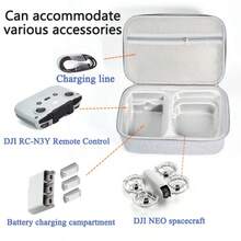 Estuche rígido de transporte para el Neo Drone, estuche protector de viaje a prueba de golpes y portátil - se ajusta al vuelo manual Neo - Gris - Ver 3
