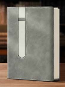 1 Stück A5 Notizbuch mit Stifthalter Design für einfaches Tragen, personalisiert mit Laser-gravierten Wunschtext, exquisites Büro Notizbuch, geeignet für Schule und Büro, das ideale Abschlussgeschenk