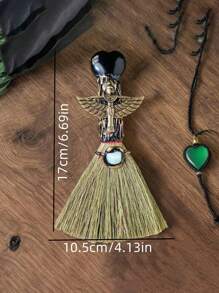 1pc Mini Crystal Magic Broom Decor For Home, Can Also Be Used For Desktop Cleaning, Halloween & Christmas Gift Home Decor Halloween Decor Fall Decor