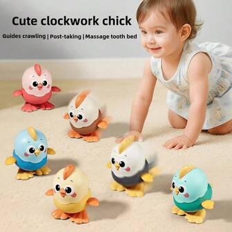 1pc Toddler Cartoon Wind-Up Jumping Chick Toy, Intelligent Toys, Suitable For Kids Gift