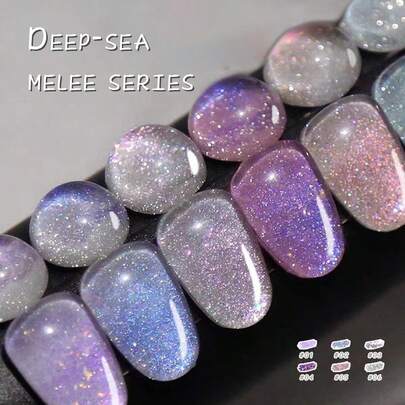 15ML Deep Sea Mica Crushed Diamond Glue 2025 New Internet Celebrity Popular Dream Flashing Yunjin Pink Sequin Light Therapy Disco Manicure Glue