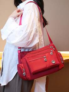 女士斜挎包，大容量布包，新款单肩包，女士休闲背包，中年妈妈包，女包，斜挎包，新款大号包，布包，单肩包，大容量，时尚妈妈包，适合通勤、旅行和旅游 - 彩色 - 查看 3