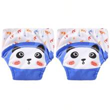 4 Stück dünne positionierte Tierdruck Baby Jungen/Mädchen Trainingshosen, weich & bequeme wiederverwendbare Stoffwindeln, unverzichtbares Geschenk für Babys