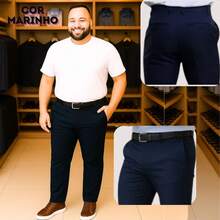 Kit 2 Plus Size Tailored Trousers With Elastane Special Sizes 50 52 54 56 Black And Beige - Nhiều màu - Xem 9