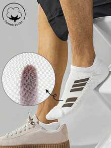 1/3/5 Pares de Meias Curtas Masculinas, Meias de Algodão, Meias Invisíveis, Meias Cinza, Meias de Outono/Inverno/Primavera/Outono/Verão, Respiráveis, Absorventes de Umidade, Esporte, Negócios, Lazer e Meias Sazonais - Multicolorido - Visão 3