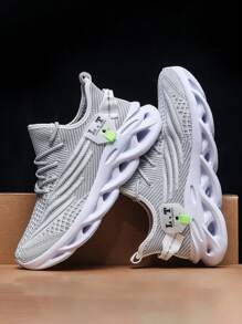 Men's Breathable Lightweight Mesh Hollow Openwork Sole Sneakers, New Style Summer Mesh Shoes, Soft & Comfy Mesh Shoes, Outdoor Sports Shoes, Asymmetrical Pattern, Plus Size ,Gym